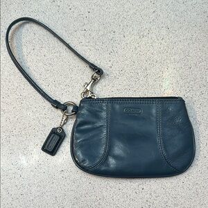 Coach Y2K cornflower blue patent Leather Wristlet